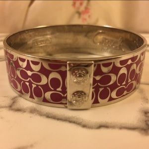Coach Purple Silver Signature C Bangle Bracelet